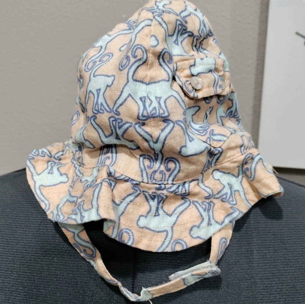 EGG baby 100% linen monkey print children's sun hat